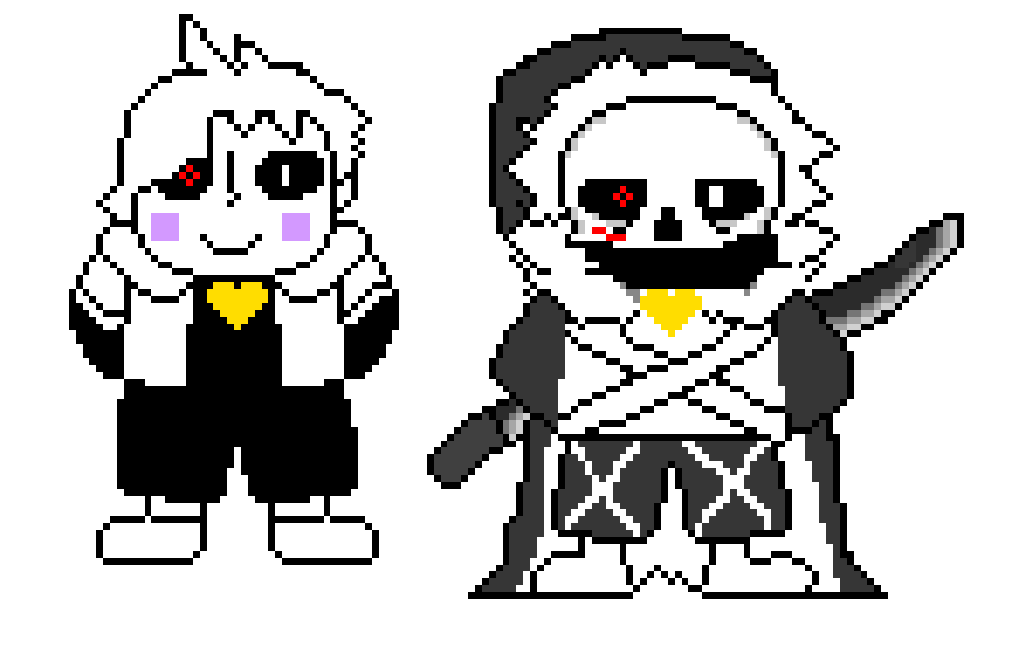 [b7c93b] Cross Sans and X Chara
