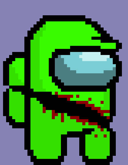 [df4002] (The impostor comes out of the vent and attacks green) What the-