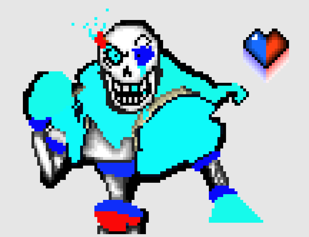 [9664c4] blue flame Disbelief Papyrus HD (blue fire