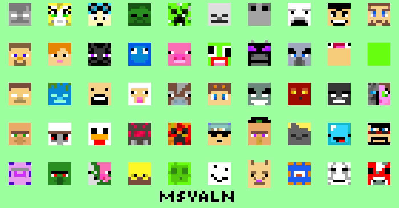 [3af6c3] Minecraft mob/Youtuber heads