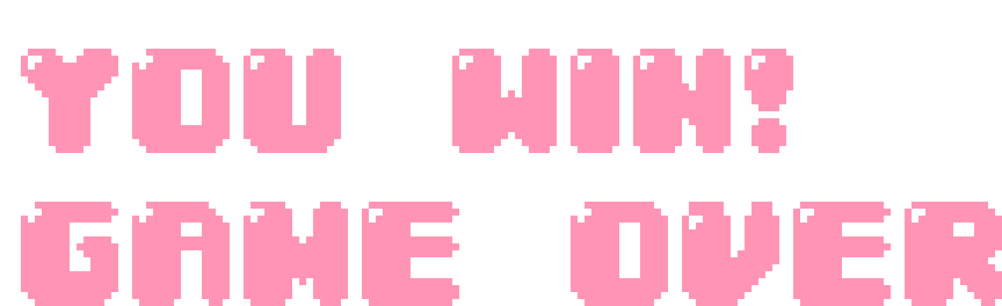 You win! Game over pixel transparent