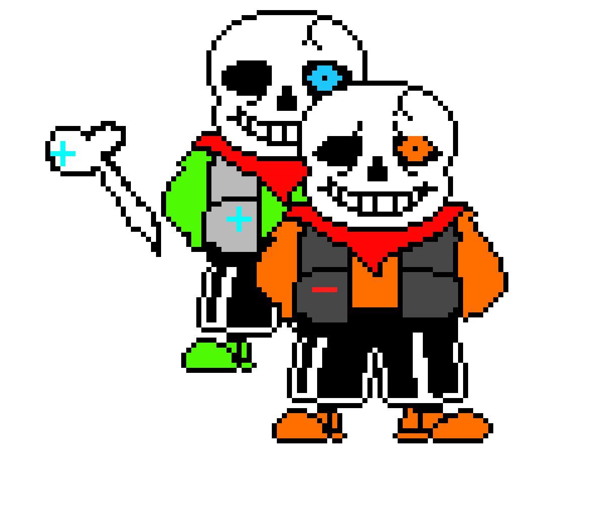 [acbc50] Positive Tale Sans Sprite Is Behind Negative Tale Sans Sprite Ready To Kill Negative Tale Sans Sprite With Description