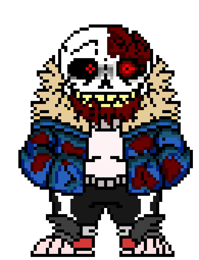 While i was busy making new expressions to your sans sprite an idea flew into my skull telling, Hey while your at it, make a horror tale sans. And so i did, hope you like it.