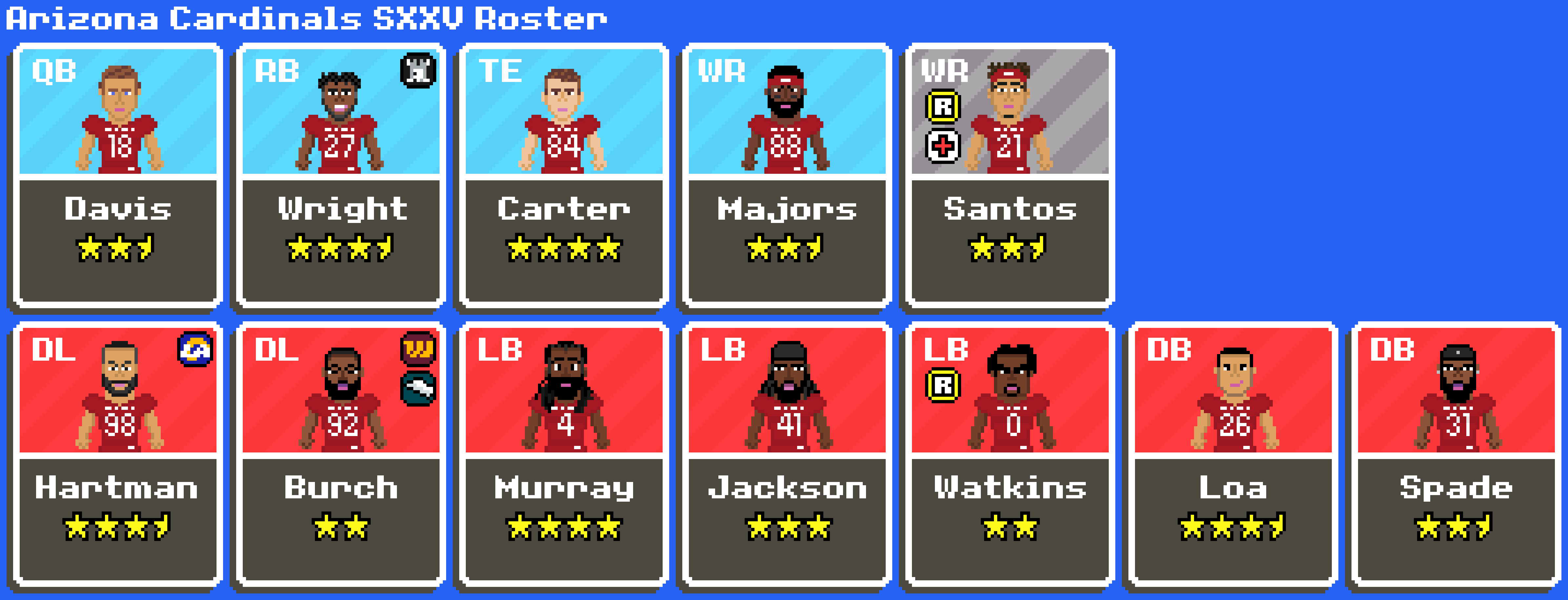 [5e30ef] Cardinals SXXV Roster