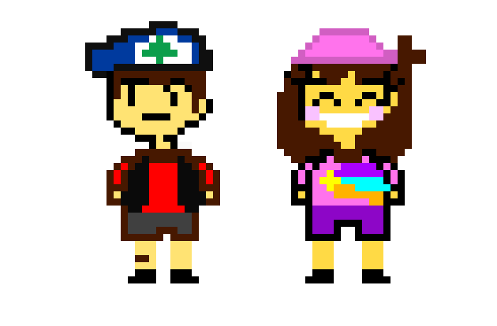 [9664c4] Dipper and Mabel (Gravity Falls) as Undertale Sprites