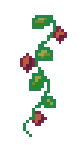 [cd6f33] pixel vine with flowers