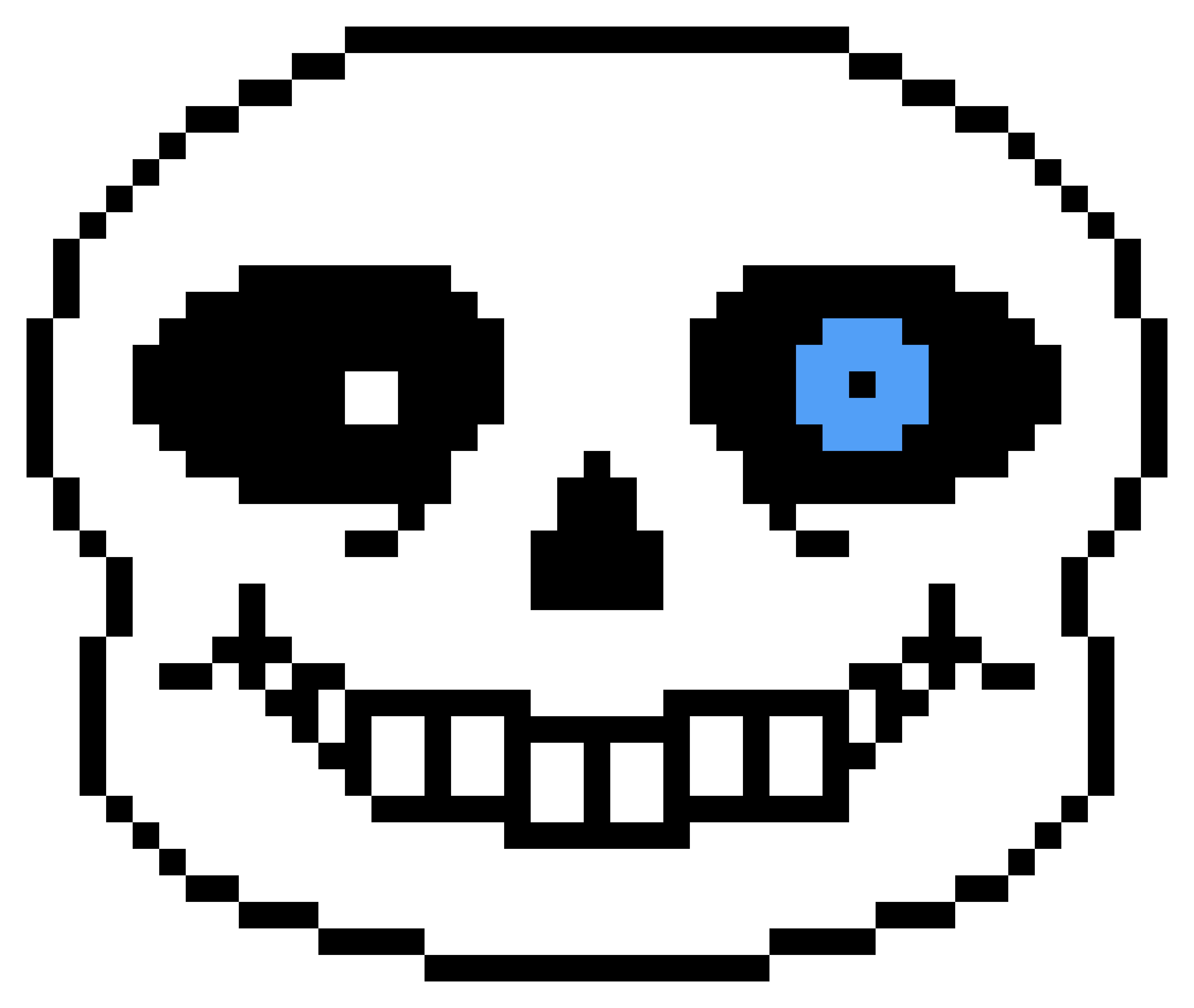 sans head bust pixel art
