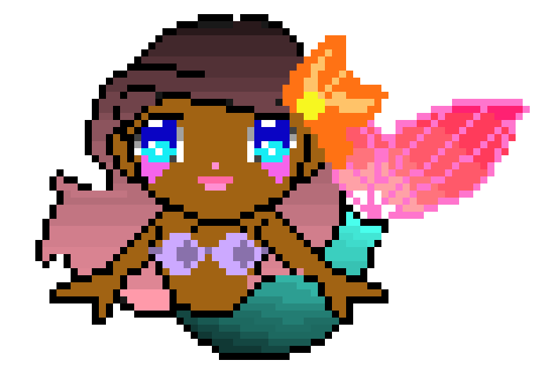 [9664c4] Minecraft Aquatic Pixel Test 1 mermaid