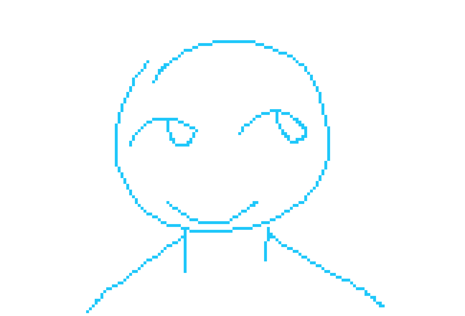 [bce8e5] syl can you quickly draw a full body ref of your stickman, the dark blue one, two of them: one as a normal stickman and one as like, a sketch person like how im drawing bmo right now (you can give the sketch person clothes and stuff)
