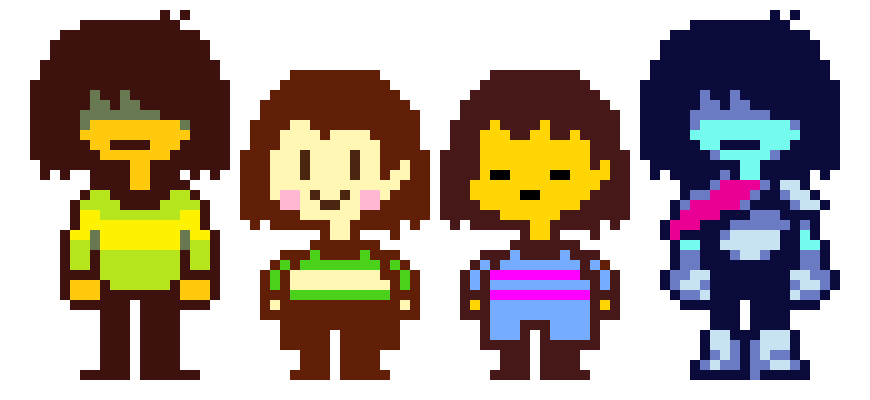 [cae2a1] Kris, Chara, and Frisk Comparison