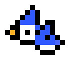 [186444] Blue jay wing up pixel art 2