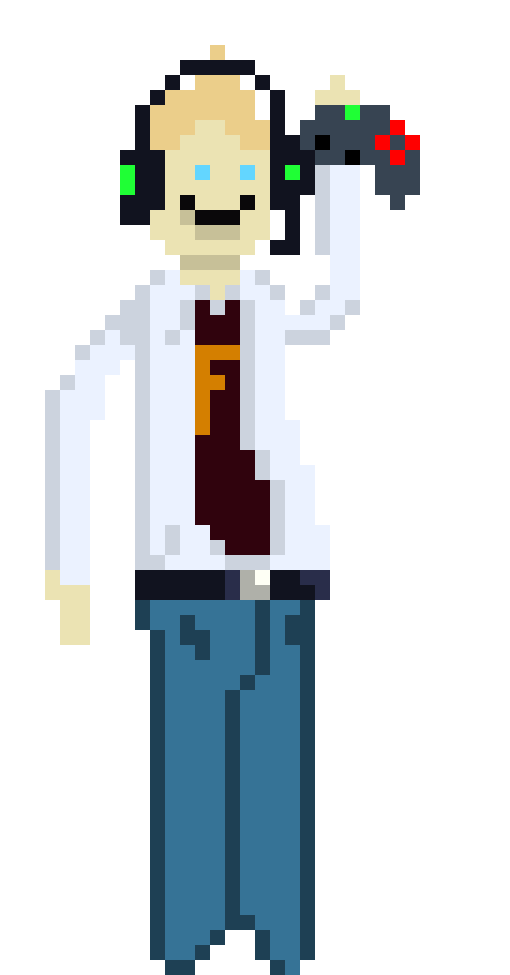 [9664c4] The happy guy gamer white with a F and a gamepad