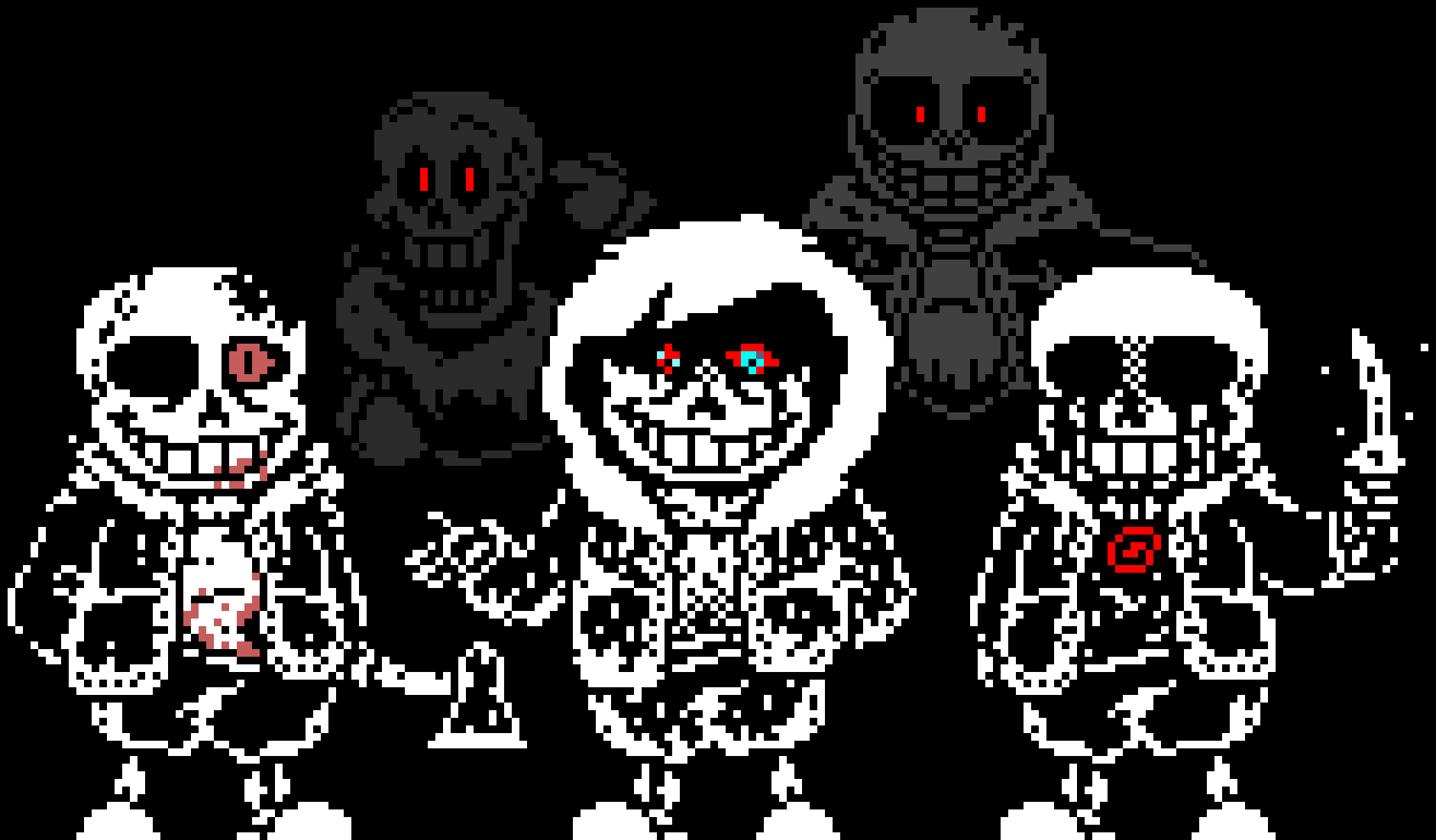 [63ceb7] Murder Time Trio + Ghost Papyrus and Insanity Sans