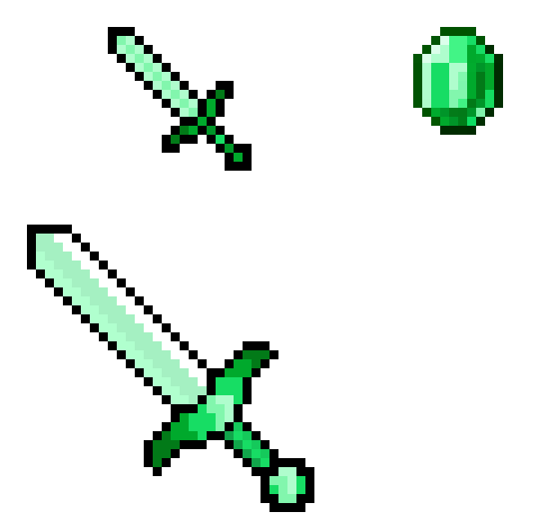 [37ffc6] Emerald Minecraft Sword