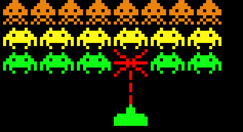 [9664c4] space invaders pixel art project