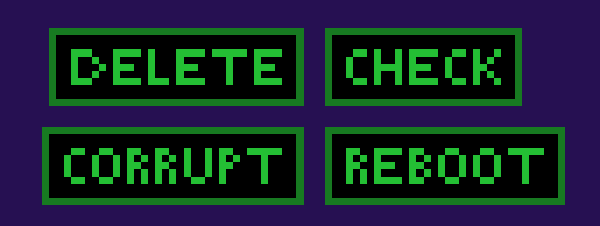 [9abe98] *pulls up his menu, thinking about what he can do to help Terror*
