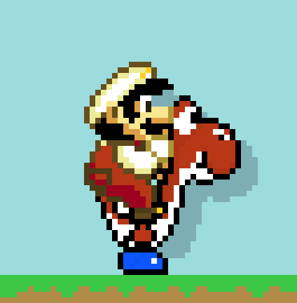 [33ea84] Super Mario World: Fire Mario (plus fire Yoshi)