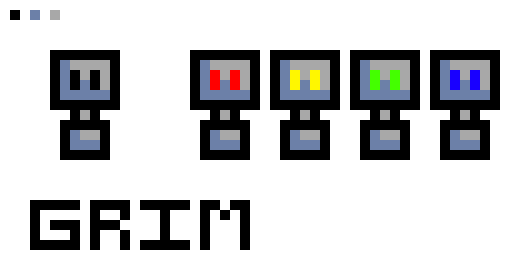 [77b851] Use this for reference, so make it gray and you will want the eyes to either be black or if its a robot you can give it different eye color glow. You want to shade it so that it looks metallic, and thats pretty much all I have to say.
