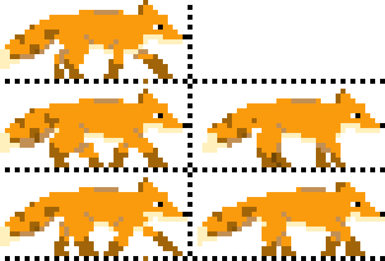 [b8d3c8] simple fox walking sprite animation better