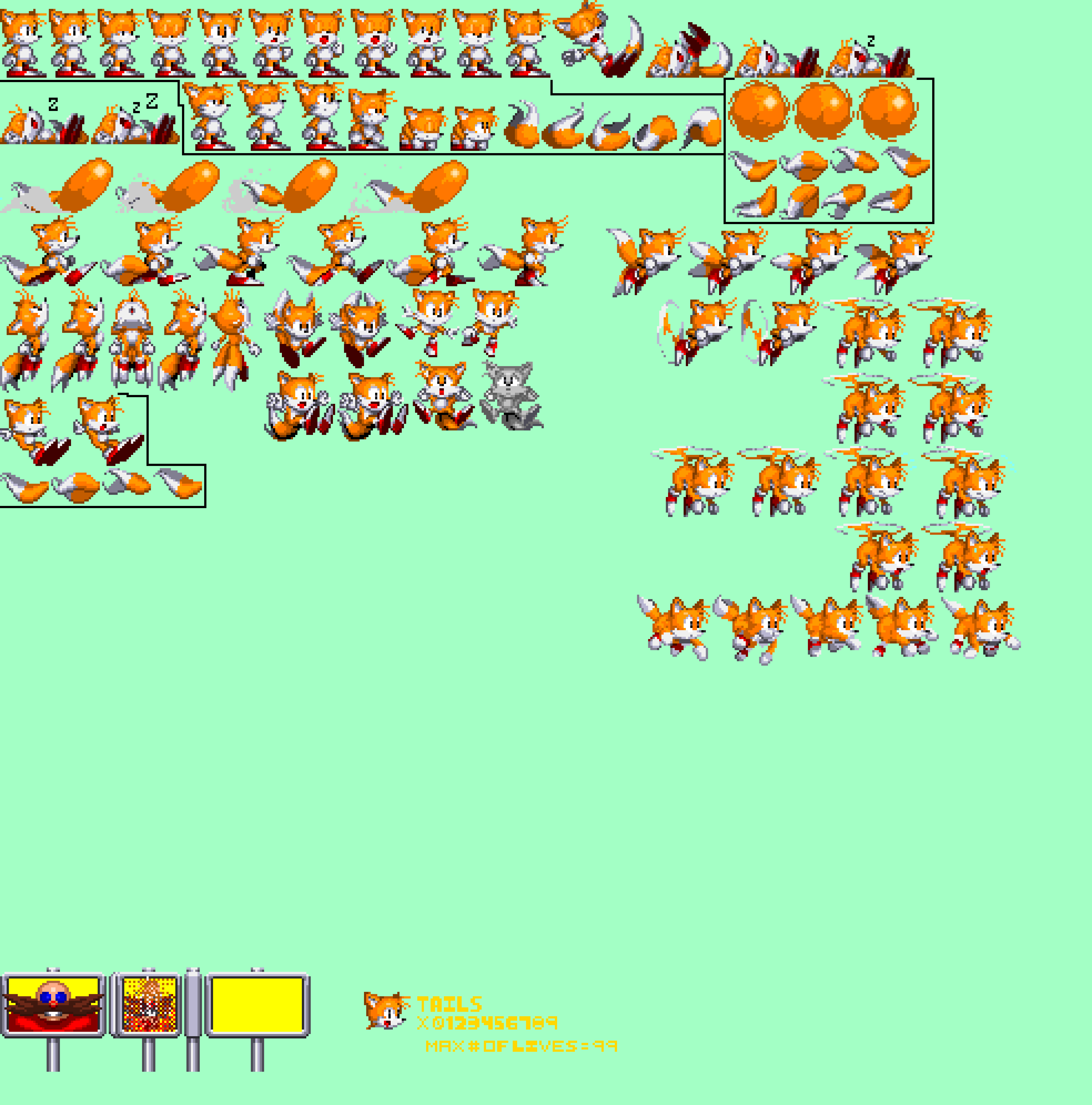 [2d33d5] Sonic 5 Sprite Sheet (Tails)