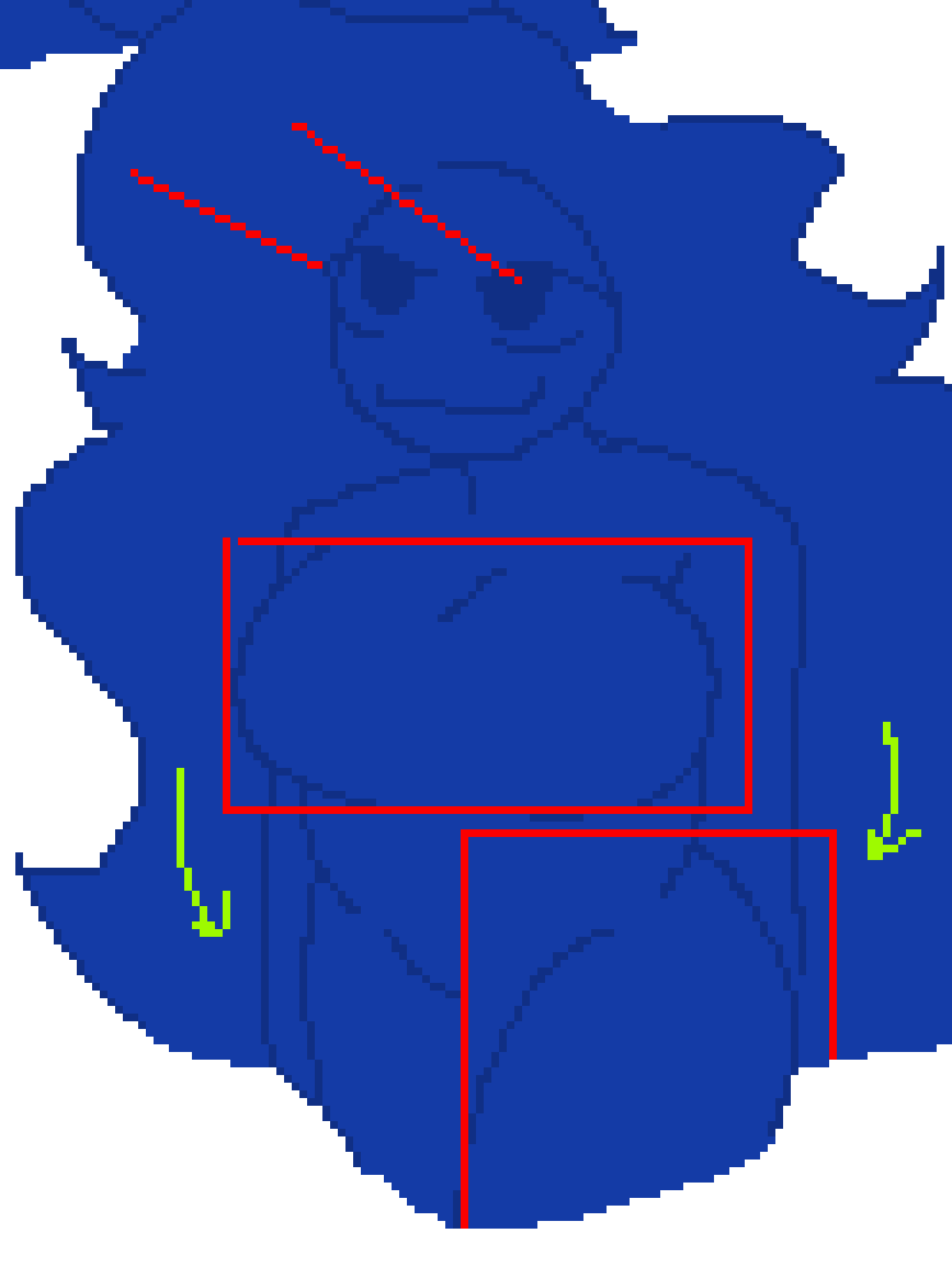 [070ca2] typical ":3" face, bosom takes up half torso, heavy emphasis on thigh and hip, arms behind body bc of laziness and presenting two said features