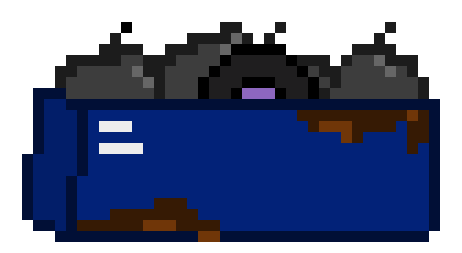 [ec57ed] Blue Garbage Can