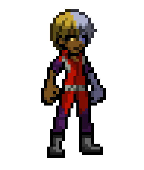 [6c26bc] Seth Llowalt/Cryo-Volt - MHA OC Hero OC Idle Sprite (Hero Costume)
