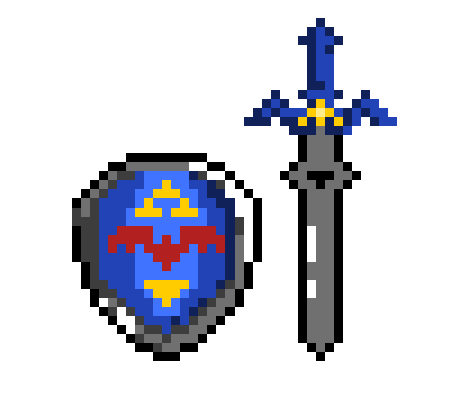 [9664c4] Zelda Master Sword and Shield (Brighter)