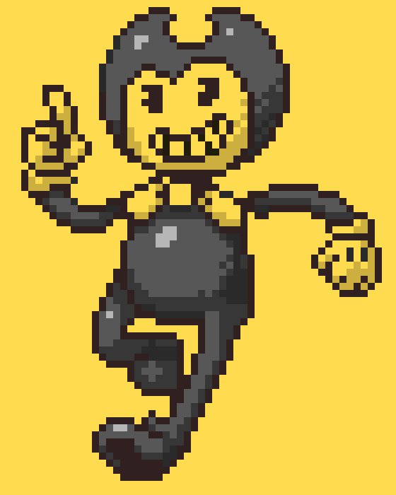 [5e467c] -jumps back in the machine and jumps back out to greet Dipper and Mable- Heya, pals! I'm Bendy!