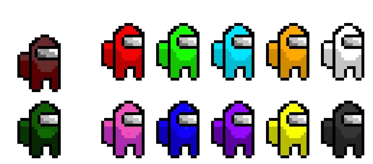 10 Among Us sprites.