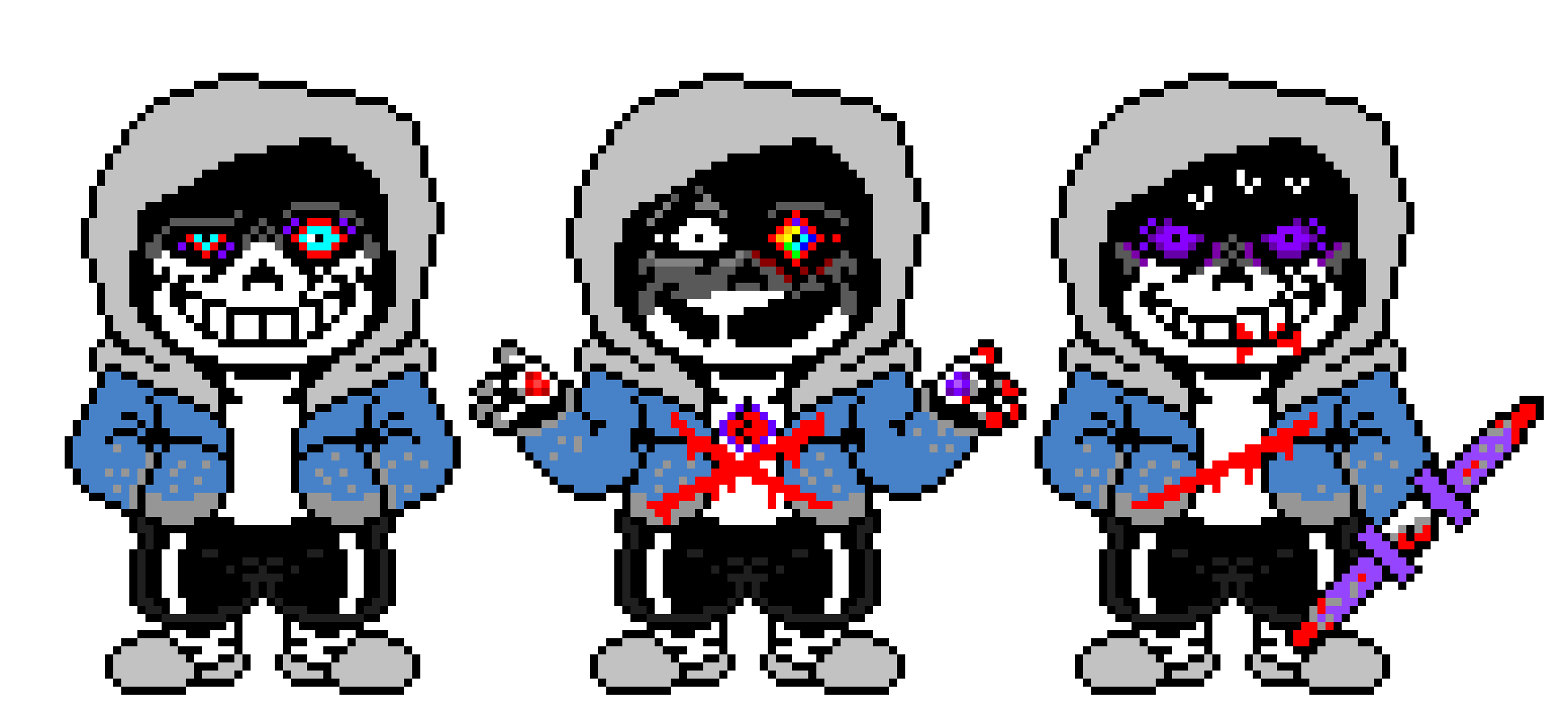 Dusttale Sans The Skeleton last breath Hardmode Battle Sprite. (V3)