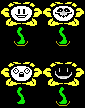 Undertale Flowey Colored Battle Sprites
