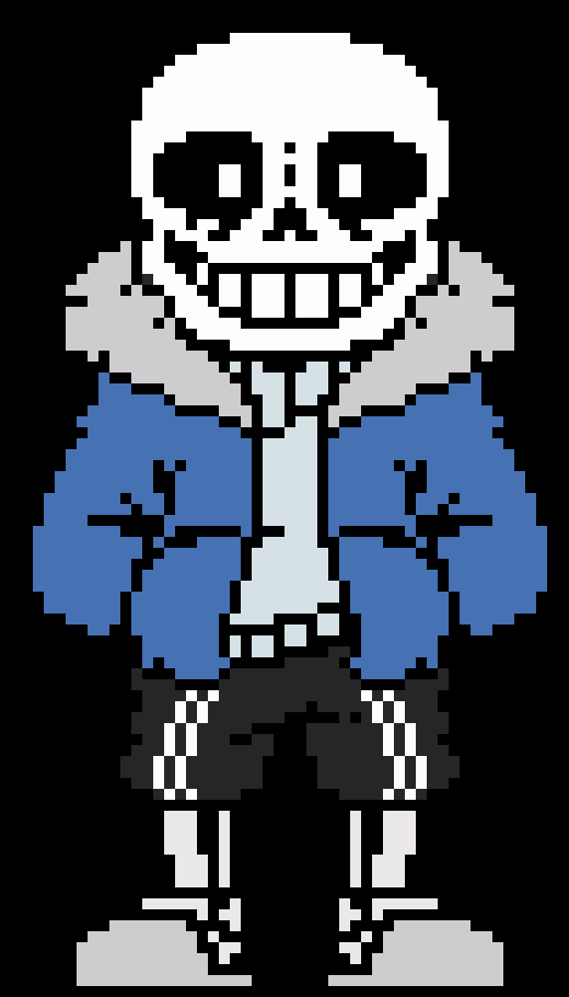[2fbf6b] THIS is fanon, sans is more chill like the one on the right, but you don't know that since your all about horrortale and "hyper form bleh"