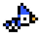[186444] flipped Blue jay wing down pixel art 