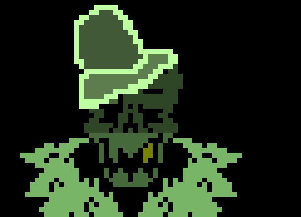 [2fbf6b] First attack: four blasters form a square, then a spin bone in the middle- Second attack: bone jumps that move up and down and a blaster in the middle every few seconds-