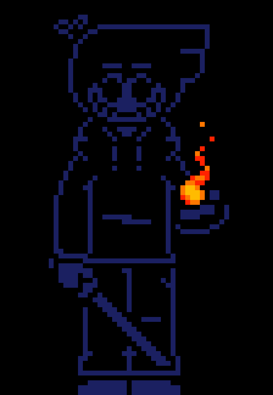[77b851] - Grim makes a sword out of a bone and begins walking toward the fight -