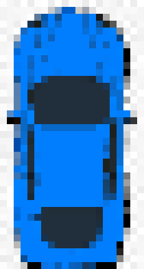 [a489e6] blue car real bird view