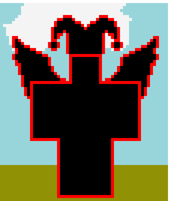 [f2688d] *jestis body is suddenly covered in a black void, a red outline being the only indicator they didn’t just fade away, as a pair of black wings sprout out from them*