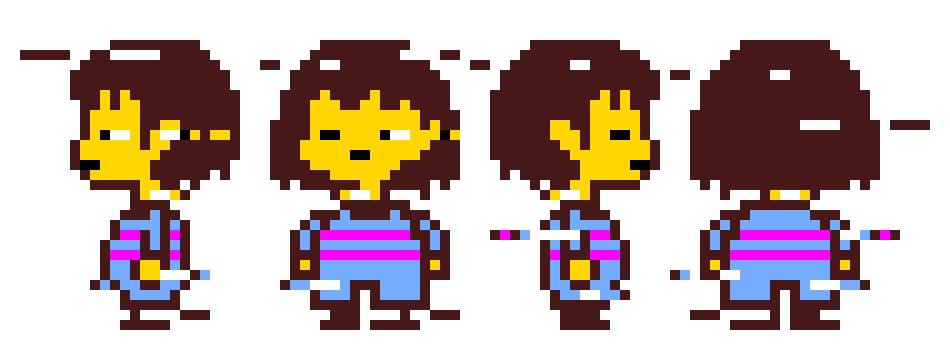 [9664c4] Glitch Frisk sprite sheet