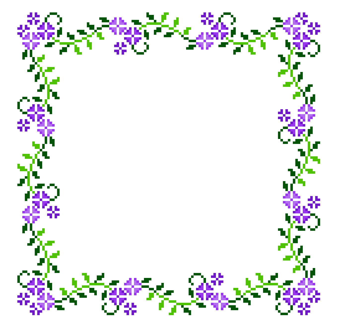[a3790e] flower border cross stitch