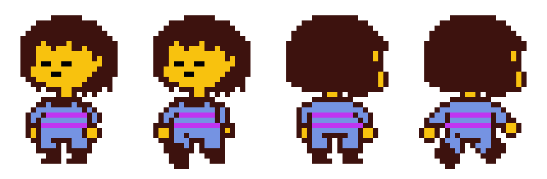 [9664c4] Undertale Frisk 3/4 sprites