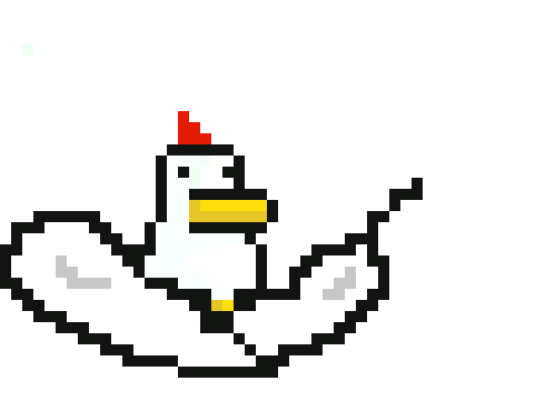 [9664c4] chicken riding feather
