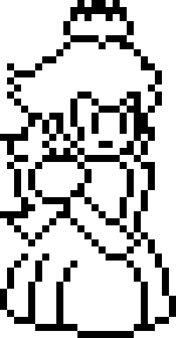 Princess Peach Black and White