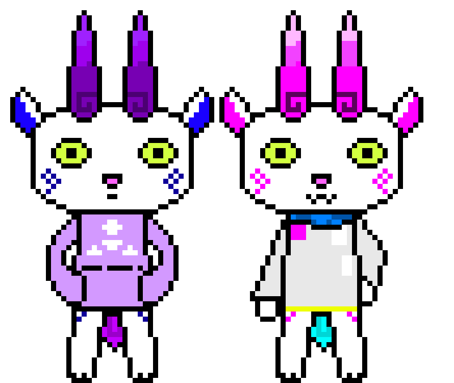 I traced an image and made some art of Komasan and komajiro