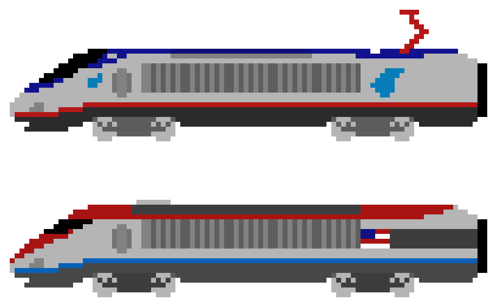 Acela Express Power Car and Bombardier Jet Train