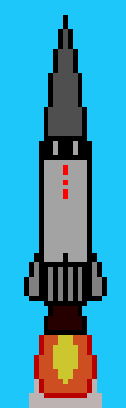 [00c8a2] *the rocket soars into the sky leaving a huge trail of smoke where its been*