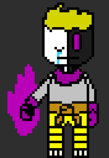 [812b32] *Distrust phase 1 theme plays* sorry i have to do this... this is what THEY wanted... *summons spikes all around Whitty and summons a giant blaster from above and blasts* - DisTrust Swap!Molt