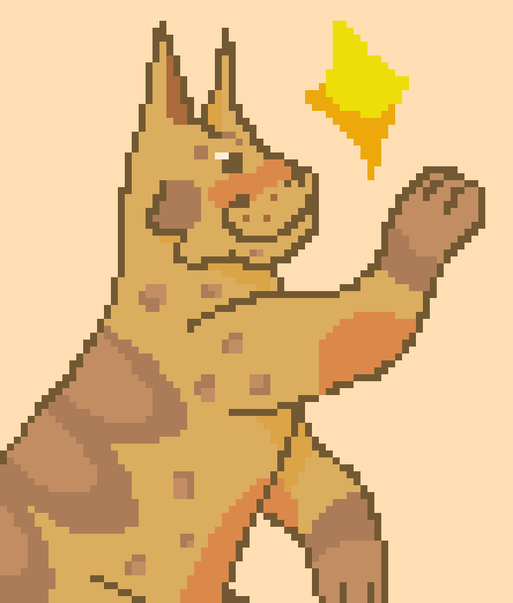 [7afe86] naw twobit just makes fun of my drawings lol, he called this cat a skinwalker 