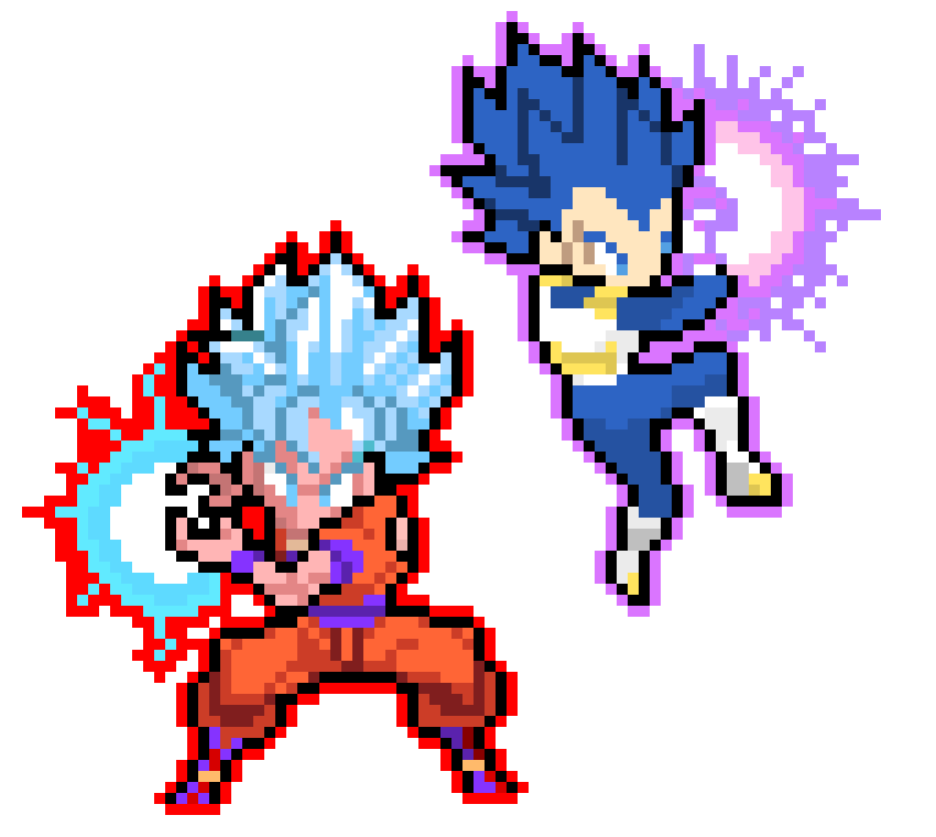 [a662d6] Super Saiyan Blue Kaio-Ken and Super Saiyan Blue Evolved Vegeta