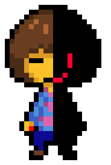 [a49514] *Stabs self* *FRISK HP:1/100 HATE HP:__7*
